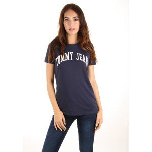 Tommy Hilfiger dámské tmavě modré tričko Logo - L (002)